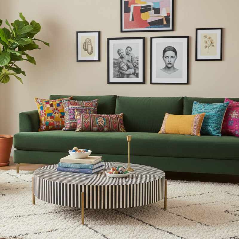 Runder Couchtisch LUXOR mit Metallfüßen ⌀ 75 cm