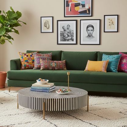 Runder Couchtisch LUXOR mit Metallfüßen ⌀ 75 cm