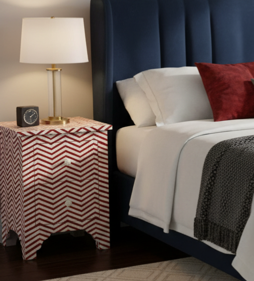 Nachttisch ZIGZAG, 2er Set mit 60 cm Höhe
